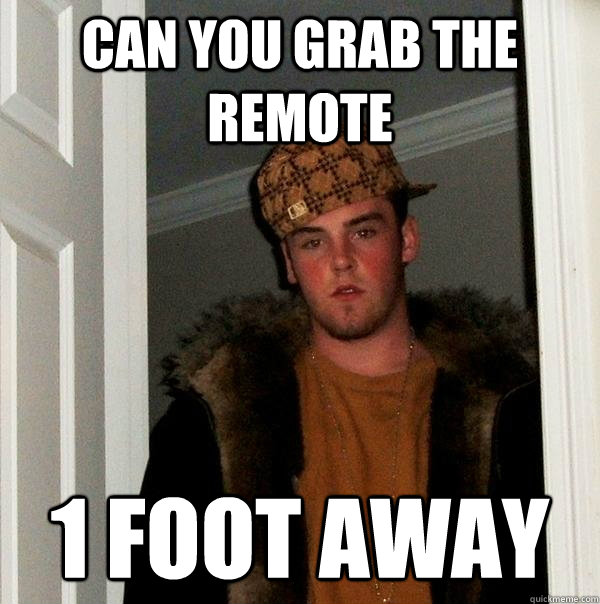 Can you grab the remote 1 foot away - Can you grab the remote 1 foot away  Scumbag Steve