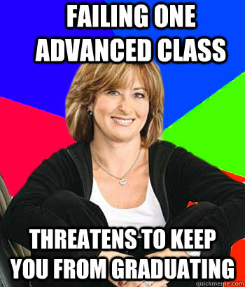 Failing one advanced class Threatens to keep you from graduating - Failing one advanced class Threatens to keep you from graduating  Sheltering Suburban Mom