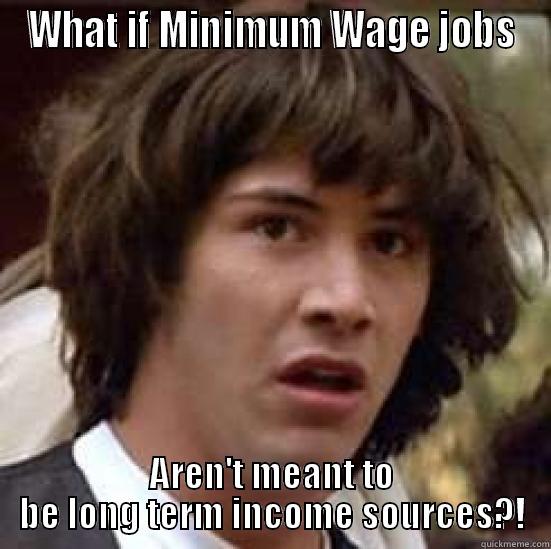 minimum wage - WHAT IF MINIMUM WAGE JOBS AREN'T MEANT TO BE LONG TERM INCOME SOURCES?! conspiracy keanu