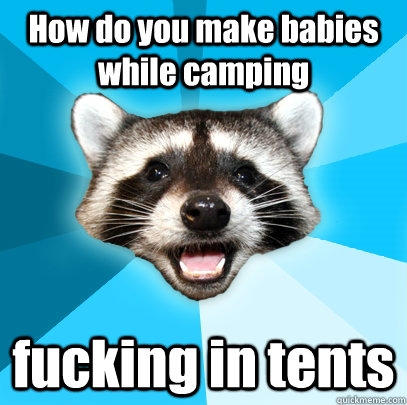 How do you make babies while camping fucking in tents  Lame Pun Coon