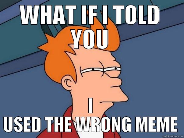 WHAT IF I TOLD YOU - WHAT IF I TOLD YOU I USED THE WRONG MEME Futurama Fry