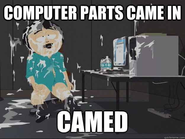 Computer parts came in Camed  Randy Cum