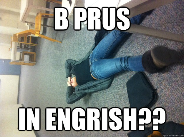 B prus  in engrish??  