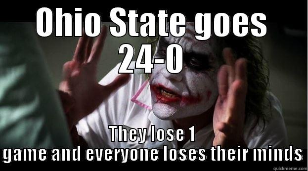 OSU LOSS - OHIO STATE GOES 24-0 THEY LOSE 1 GAME AND EVERYONE LOSES THEIR MINDS Joker Mind Loss