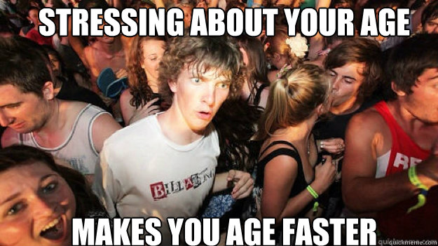 Stressing about your age Makes you age faster  