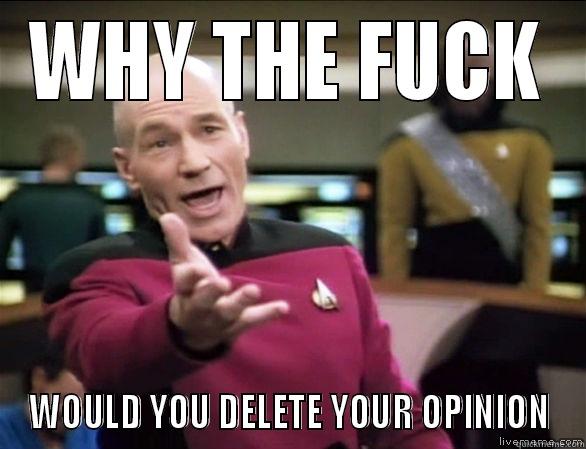 WHY THE FUCK WOULD YOU DELETE YOUR OPINION Annoyed Picard HD