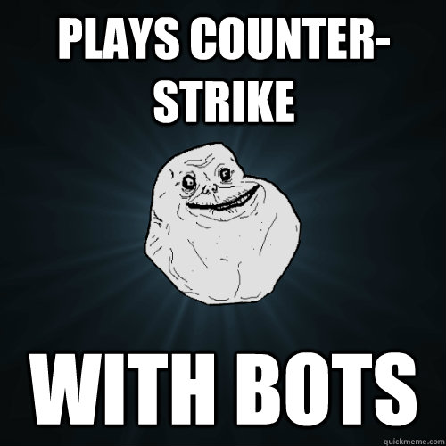 Plays Counter-strike With BOTS  Forever Alone