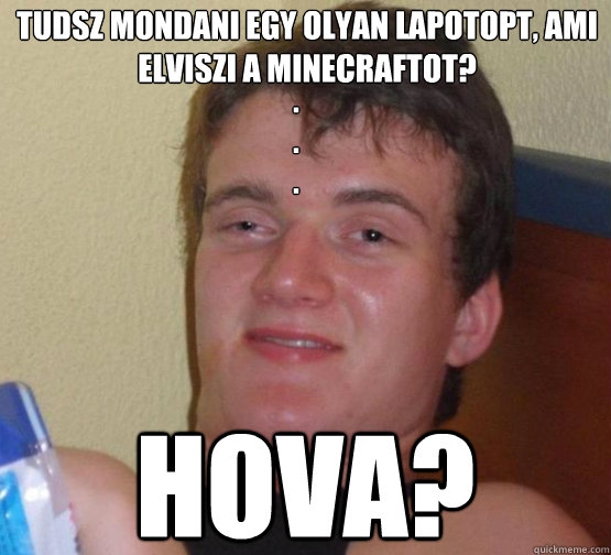 Tudsz mondani egy olyan lapotopt, ami elviszi a minecraftot? HOVA? .
.
.  Stoner Stanley