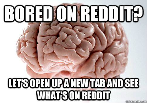 Bored on Reddit? Let's open up a new tab and see what's on Reddit  Scumbag Brain