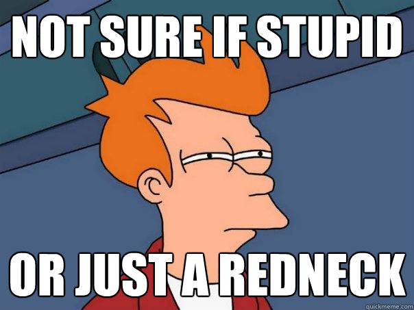 Not sure if stupid or just a redneck  Futurama Fry