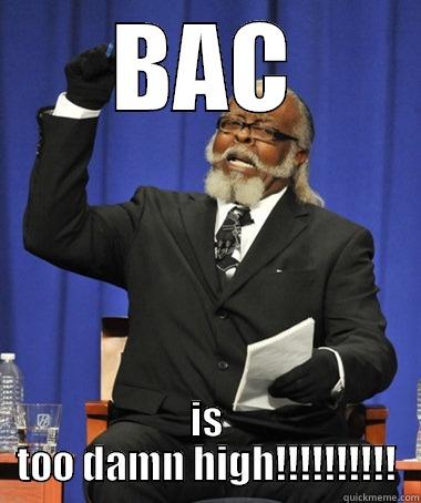 BAC IS TOO DAMN HIGH!!!!!!!!!! The Rent Is Too Damn High