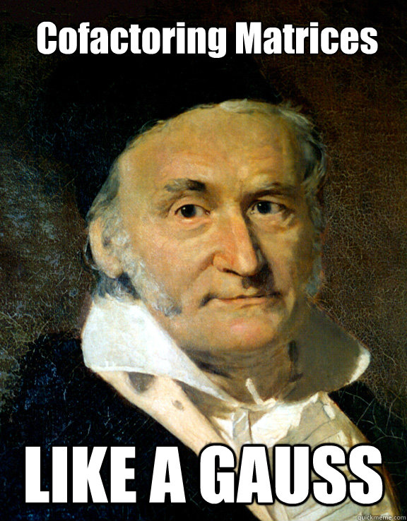 Cofactoring Matrices LIKE A GAUSS - Cofactoring Matrices LIKE A GAUSS  Like a Gauss