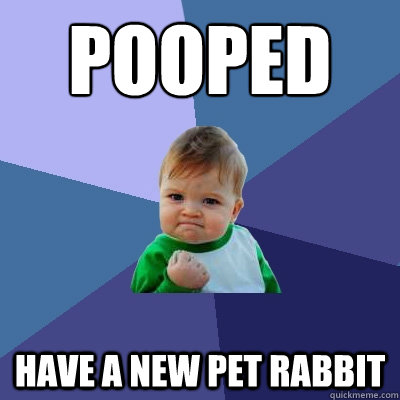 Pooped Have a new pet rabbit  Success Kid