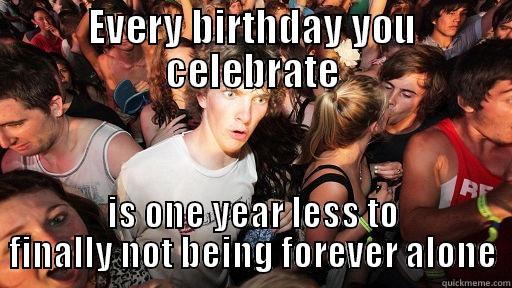 EVERY BIRTHDAY YOU CELEBRATE IS ONE YEAR LESS TO FINALLY NOT BEING FOREVER ALONE Sudden Clarity Clarence