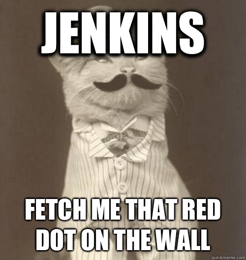 Jenkins Fetch me that red dot on the wall   Original Business Cat