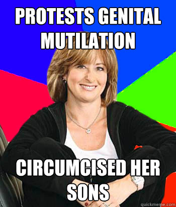 protests genital mutilation circumcised her sons  Sheltering Suburban Mom