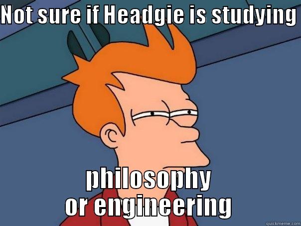 NOT SURE IF HEADGIE IS STUDYING  PHILOSOPHY OR ENGINEERING Futurama Fry