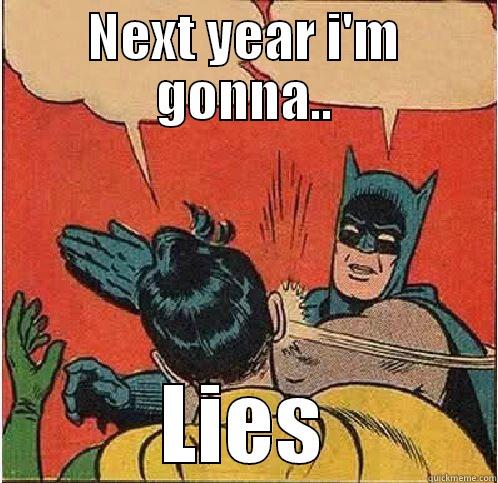 NEXT YEAR I'M GONNA.. LIES Batman Slapping Robin