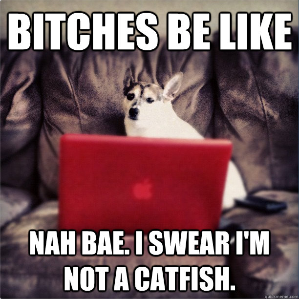 bitches be like nah bae. i swear i'm not a catfish.  catfish