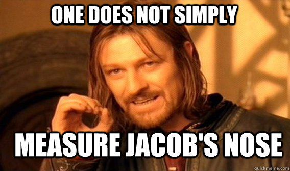 One does not simply measure jacob's nose  Boromir