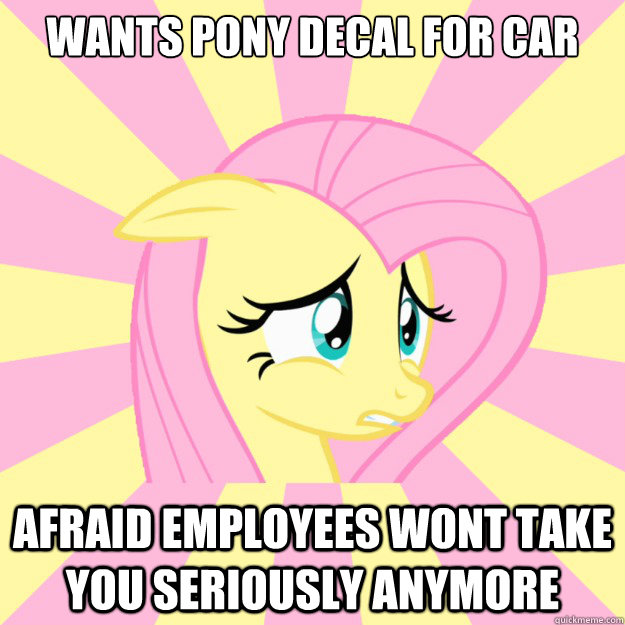 wants pony decal for car afraid employees wont take you seriously anymore   Socially awkward brony