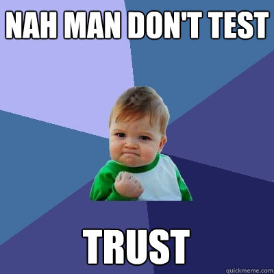 nah man don't test trust  Success Kid