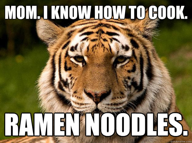 Mom. I know how to cook.  Ramen noodles.   