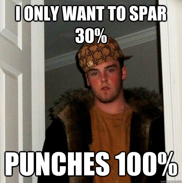 I only want to spar 30% punches 100% - I only want to spar 30% punches 100%  Scumbag Steve