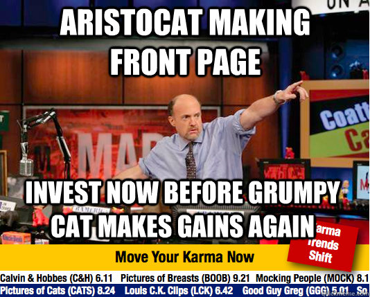 aristocat making front page invest now before grumpy cat makes gains again  Mad Karma with Jim Cramer