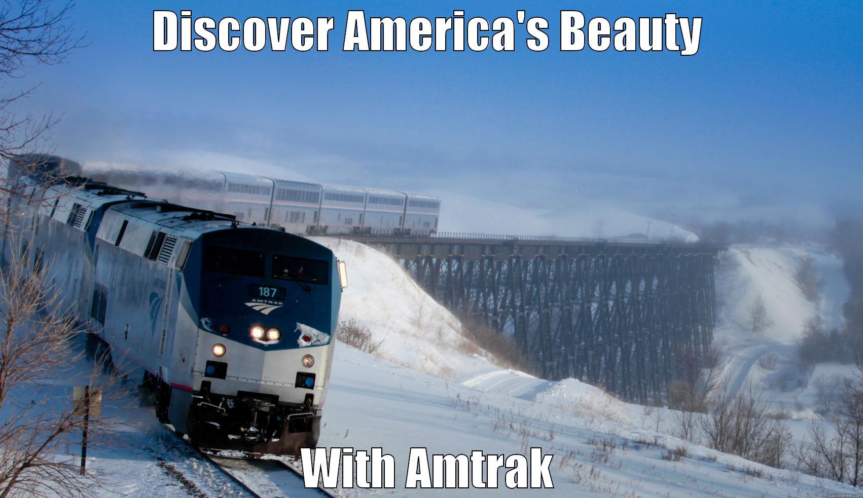 Amtrak Meme - DISCOVER AMERICA'S BEAUTY WITH AMTRAK Misc