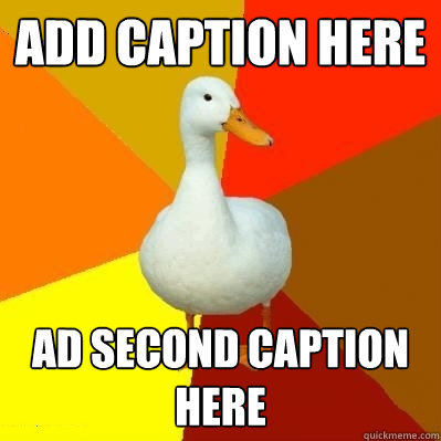 add caption here ad second caption here  Tech Impaired Duck