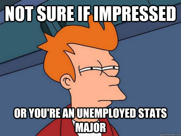 Not sure if impressed Or you're an unemployed Stats major  Futurama Fry