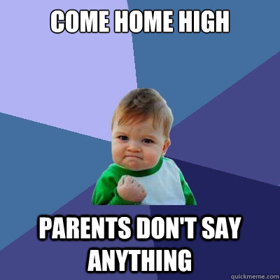 Come home high Parents don't say anything  Success Kid