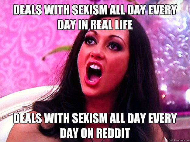 DEALS WITH SEXISM ALL DAY EVERY DAY IN REAL LIFE DEALS WITH SEXISM ALL DAY EVERY DAY ON REDDIT  Feminist Nazi