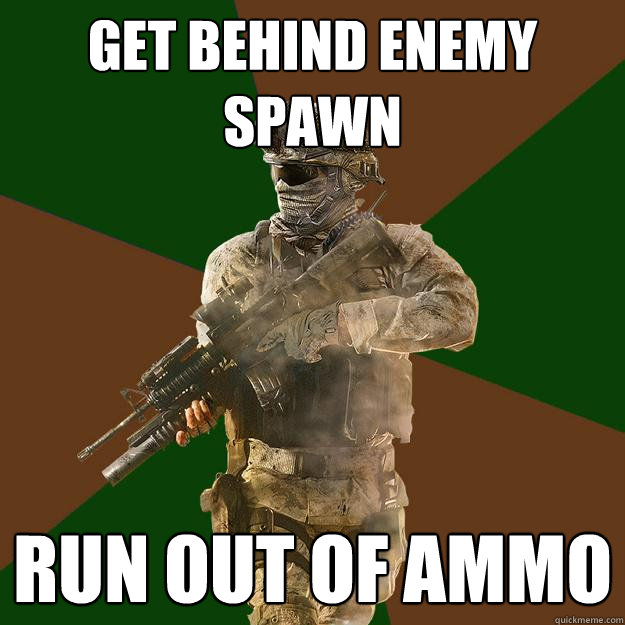 Get behind enemy spawn Run out of ammo - Get behind enemy spawn Run out of ammo  Call of Duty Addict