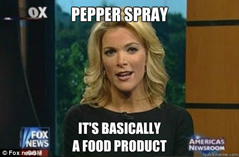 Pepper spray It's basically 
a food product   Megyn Kelly