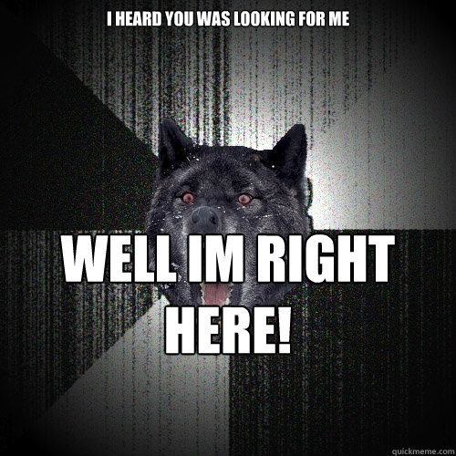 I heard you was looking for me WELL IM RIGHT HERE!  Insanity Wolf