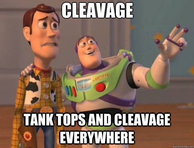 Cleavage tank tops and cleavage everywhere   Toy Story