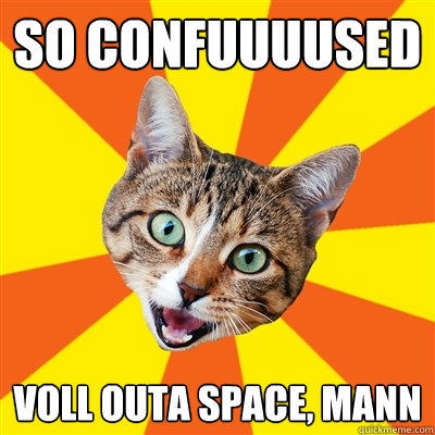 so confuuuused voll outa space, mann  Bad Advice Cat