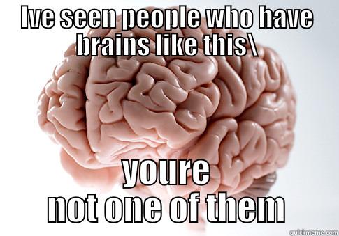 IVE SEEN PEOPLE WHO HAVE BRAINS LIKE THIS\ YOURE NOT ONE OF THEM Scumbag Brain