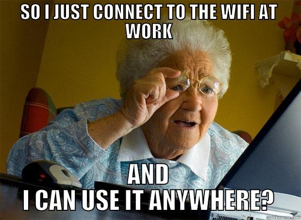 SO I JUST CONNECT TO THE WIFI AT WORK AND I CAN USE IT ANYWHERE? Grandma finds the Internet