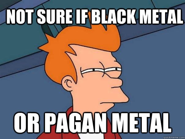 Not sure if black metal or pagan metal  Futurama Fry