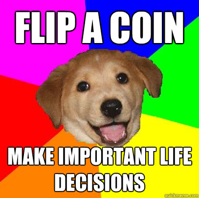 Flip a coin Make important life decisions - Flip a coin Make important life decisions  Advice Dog