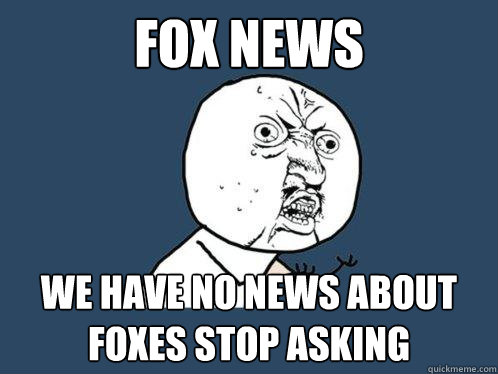 fox news we have no news about foxes stop asking - fox news we have no news about foxes stop asking  Y U No