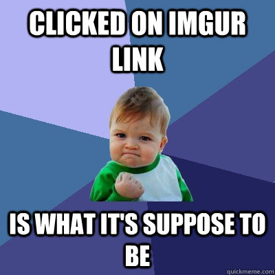 Clicked on Imgur link is what it's suppose to be  Success Kid