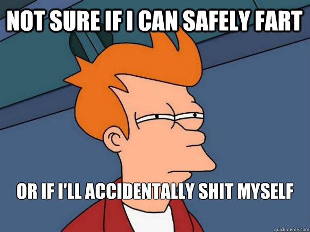 Not sure if i can safely fart Or if i'll accidentally shit myself  Futurama Fry