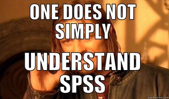 spss hate - ONE DOES NOT SIMPLY UNDERSTAND SPSS Boromir