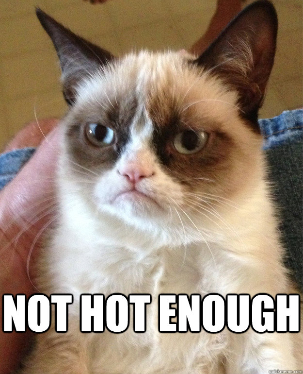  Not hot enough  Grumpy Cat