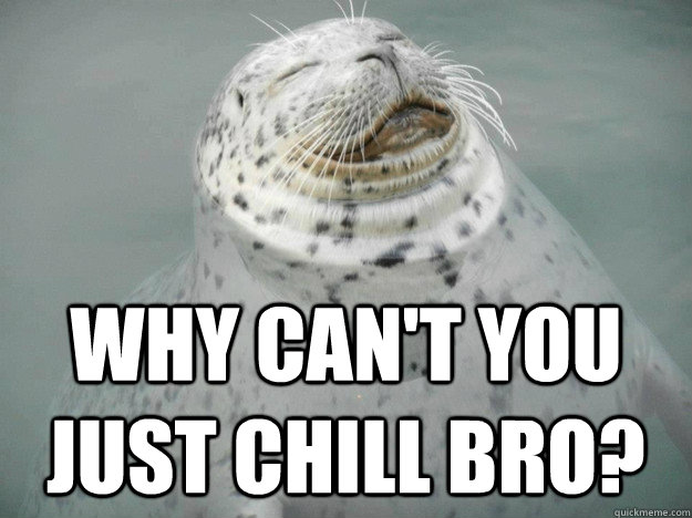 Why can't you just Chill bro?  Zen Seal