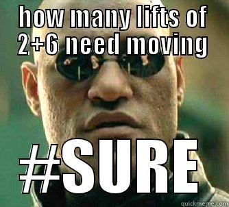 HOW MANY LIFTS OF 2+6 NEED MOVING #SURE Matrix Morpheus